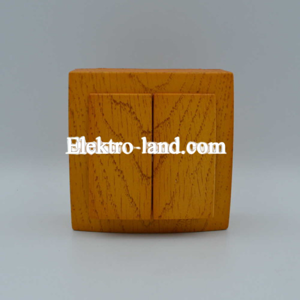 Выключатель двухклавишный накладной дуб NILSON THEMIS  26251003